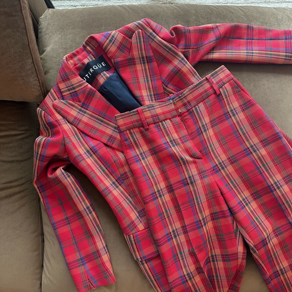 Red Plaid Suit Set by Uterque